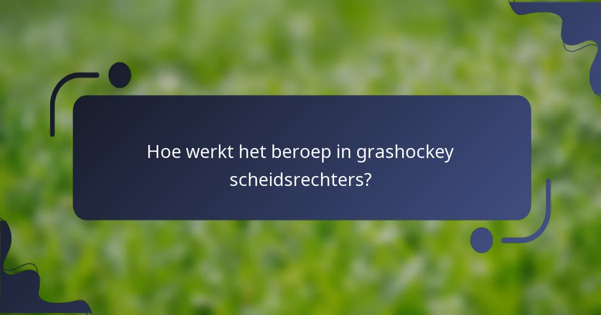 Hoe werkt het beroep in grashockey scheidsrechters?
